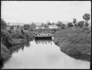 Barges on creek, Kaitaia