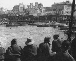 Arrival of 19 New Zealand Battalion at Piraeus Harbour, Greece