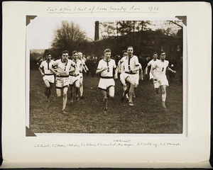 Photograph of Jack Lovelock and others competing in the Cambridge vs Oxford cross country race