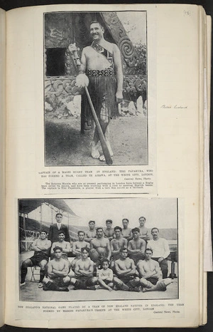 Two newspaper cuttings relating to the Maori rugby team, Te Arawa