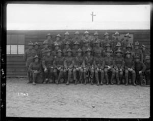 New Zealand officers at a World War I military camp in England