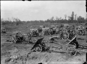 World War I field guns captured by New Zealanders, France