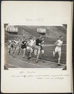 Photograph of Jack Lovelock competing in a 1500 metres race in Paris