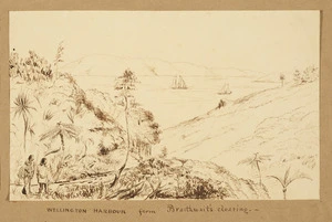 Pearse, John, 1808-1882 :Wellington Harbour from Braithwait's clearing [ca 1854]