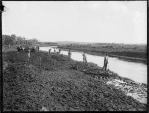 Digging drainage ditch, Kaitaia swamp