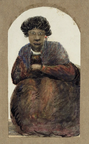 Pearse, John, 1802-1882 :[Maori portraits. Maori woman. Between 1852 and 1856]