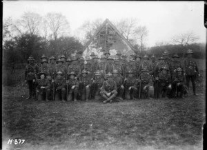 Group portrait of a company of a Wellington Regiment in France