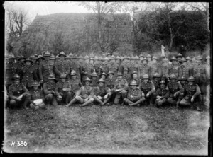 Soldiers of a Wellington Regiment pose in France