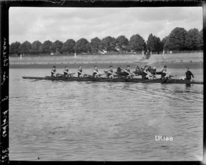 The Codford New Zealand rowing eight on the the Thames, England