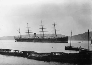 The steel screw steamer Coptic at anchor
