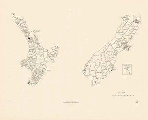 New Zealand skeleton map showing county boundaries / drawn by Lands and Survey Dept., N.Z.