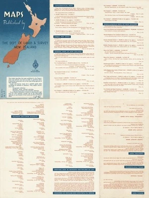 Maps published by the Dept of Lands & Survey, New Zealand.