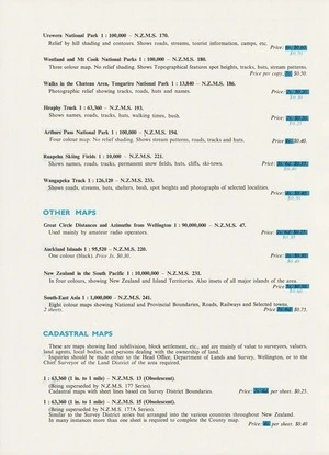 Maps published by Department of Lands & Survey, New Zealand.