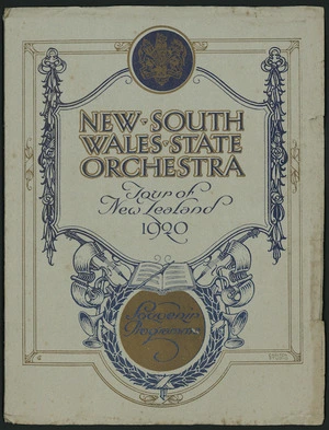 New South Wales State Conservatorium of Music :New South Wales State Orchestra tour of New Zealand 1920. Souvenir programme. Carlton Studio. [Cover].