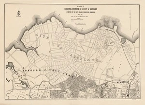 Map showing the electoral districts of the city of Auckland as defined by the North Island Representation Commission, March, 1905.