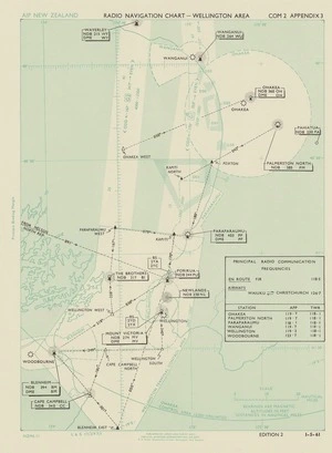 Radio navigation chart, Wellington area.