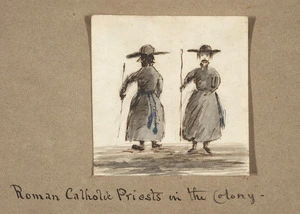 Pearse, John, 1808-1882 :[Social life and customs] Roman Catholic priests in the colony. [Between 1852 and 1855]