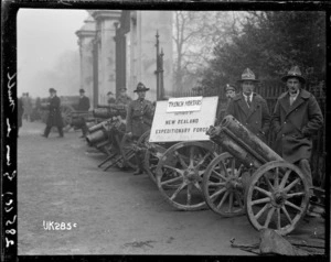 Trench mortars captured by New Zealanders in World War I on display in London