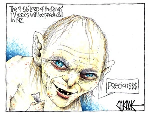 Gollum says "Precious$$$" to news that the "$1.5 B 'Lord of the Rings' TV series will be produced in New Zealand