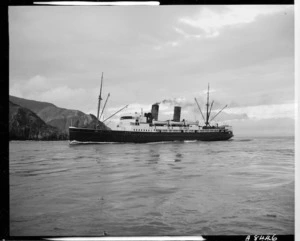 Tamahine, passing through the heads at Tory Channel, Marlborough - Photograph taken by K V Bigwood