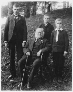 Charles Clark (Snr) with his three grandsons - Photograph taken by William Sefton