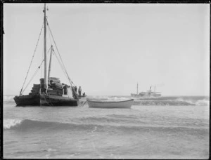 Barge laden with kauri gum, Northland
