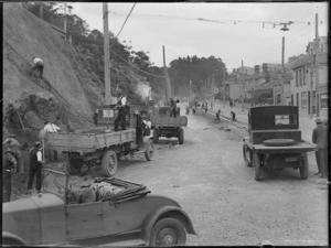 Roadworks, corner of Bowen and Tinakori Roads, Wellington