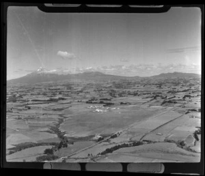 Bell Block airport, New Plymouth, including Mt Egmont in the distance