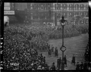 The WAACs marching in London at the end of World War I