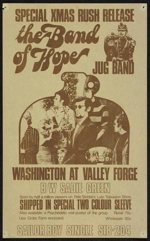 Special Xmas rush release. The Band of Hope Jug Band. Washington at Valley Forge, b/w Sadie Green [1967]
