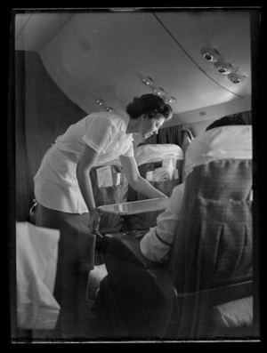 On board Pan American World Airways (Pan Am) Polar Flight between San Francisco and London