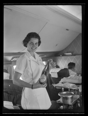 Food service on board Pan American World Airways (Pan Am) Polar Flight between San Francisco and London