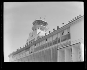 Seattle Tacoma Airport terminal and control tower during Pan American World Airways (Pan Am) Polar Flight, Washington, United States of America