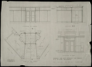 Mitchell & Mitchell and Partners :Proposed new shop entrance, NW corner D.I.C. Building Wellington. March 1949.