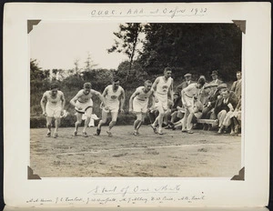 Photograph of Jack Lovelock and others at the start of the race in which he beat the British mile record