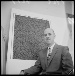 D J Ramage with his prize-winning carpet design