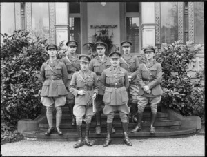 The Prince of Wales with Major General Russell and Divisional Headquarters staff at Leverkusen, Germany