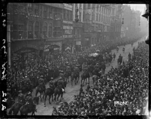Lord Mayor's coach in a procession at the end of War War I, London