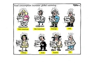 Food consumption increases global warming as various nations get angry while looking at their food bills