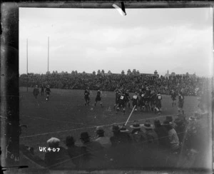 A lineout at an inter services rugby match, London