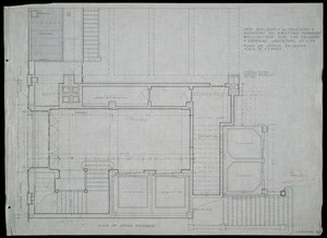 Atkins & Mitchell :New building & alterations & additions to existing premises. Wellington, for the Drapery & General Importing Co. Ltd. [D.I.C.]. October 1927. Drawing no. 17. Plan of office entrance.