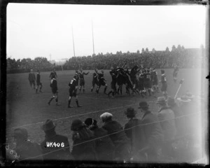 A lineout at an inter services rugby match, London