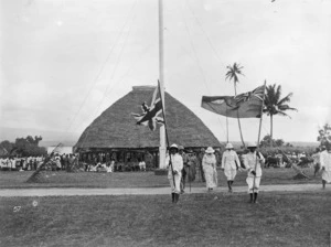 Colonel Robert Ward Tate, New Zealand Resident Commissioner for Western Samoa, and retinue.