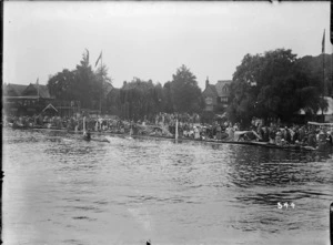 Two single scullers at the Royal Henley Peace Regatta, England