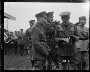 King George V with officers at the Inter Services Rugby Championship, London