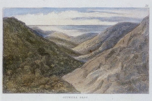 Brees, Samuel Charles, 1810-1865 :Otiwera Pass. Pictorial Illustrations of New Zealand. Plate 6. Drawn by S C Brees. Engraved by Henry Melville. [London, 1847].