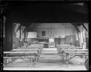 A mess room at an NZEF camp in England