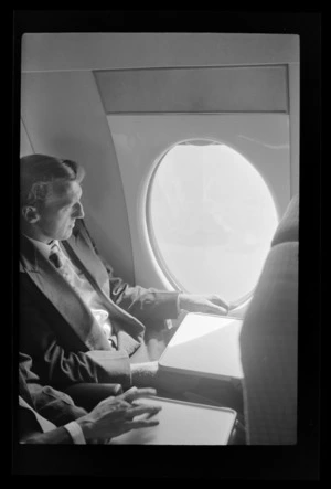 National Airways Corporation (NAC) Vickers Viscount aircraft interior, Whenuapai Aerodrome, Auckland