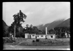 Temporary office and bar, Glacier Hotel, Fox Glacier, Westland District