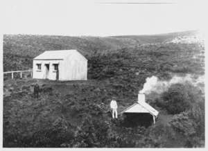 Scene at the foot of the northern slope of Tongariro, with Ketetahi Hut